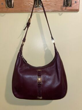 Etienne Aigner Quiet Luxury Burgundy Leather Hobo Bag
